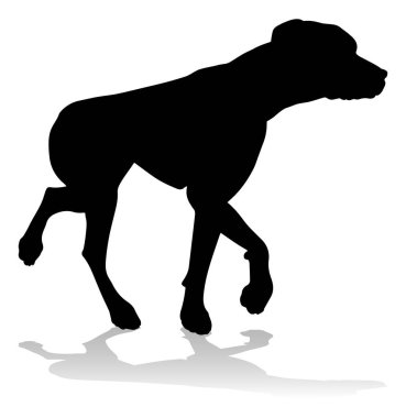 A detailed animal silhouette of a pet dog