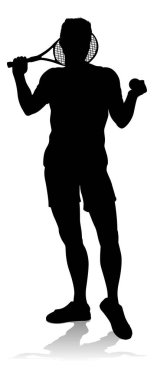 Silüet giymiş bir tenisçi erkek sporcu.