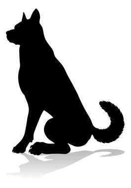 A detailed animal silhouette of a pet dog