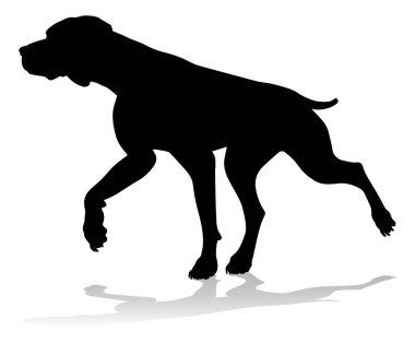 A detailed animal silhouette of a pet dog