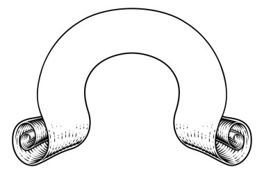 Eski moda ahşap kesim tarzında bir parşömen kurdelesi.