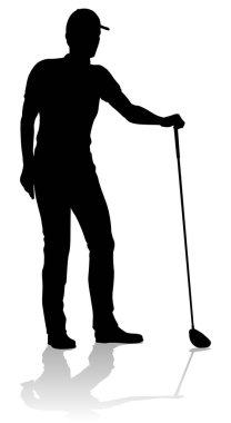 Golf oynayan bir golfçü.