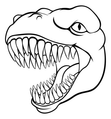 Bir dinozor T-Rex ya da yırtıcı hayvan maskotu.