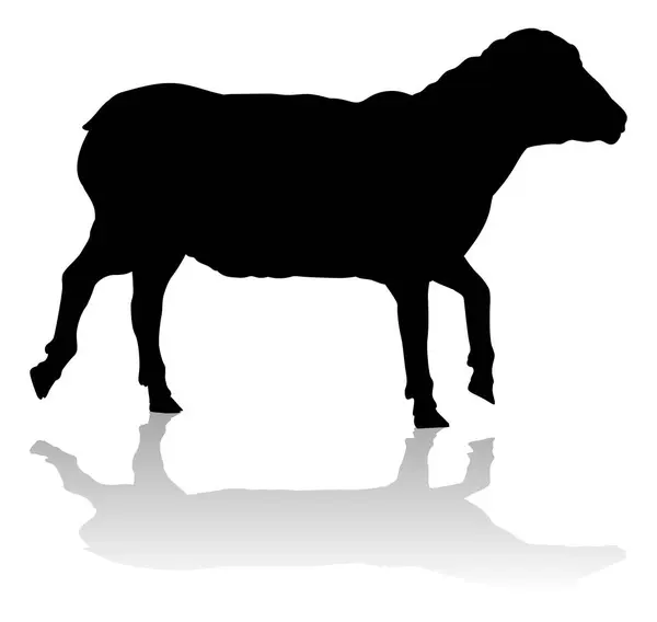 stock vector A sheep or lamb farm animal in silhouette