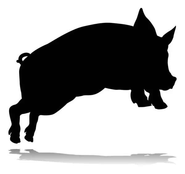 stock vector A pig silhouette farm animal graphic