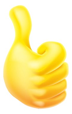 A thumbs up emoticon emoji yellow hand cartoon icon clipart