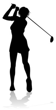 Golf oynayan bir kadın golfçü.