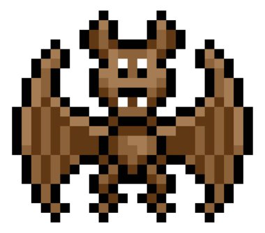 Bir Cadılar Bayramı vampir körfezi 8 bit retro video oyunu tarzı piksel resim simgesi