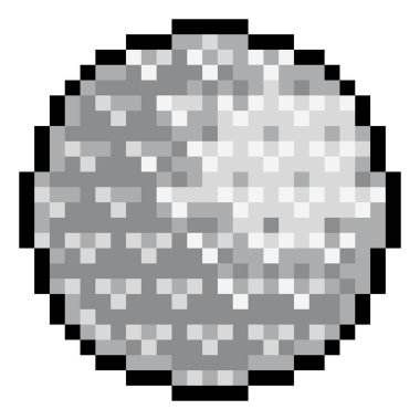 Bir golf topu 8 bit retro video oyunu tarzı pikselli spor ikonu