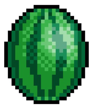 Bir karpuz sekiz bit retro video oyunu piksel resim simgesi