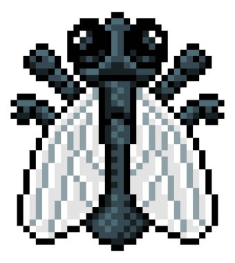 Bir sinek böceği piksel resim video oyunu 8 bit simgesi