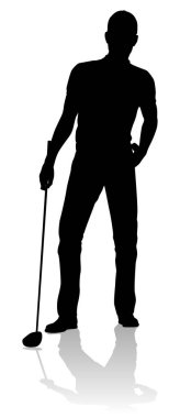 Golf oynayan bir golfçü.