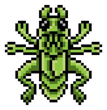 Çekirge böceği piksel resim oyunu çizgi film simgesi