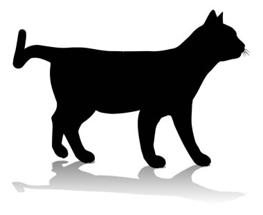 A silhouette cat pet animal detailed graphic clipart