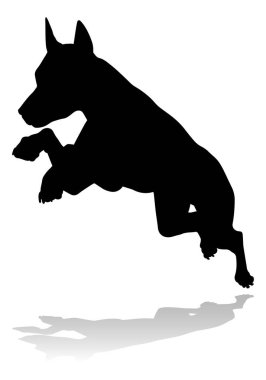 A detailed animal silhouette of a pet dog