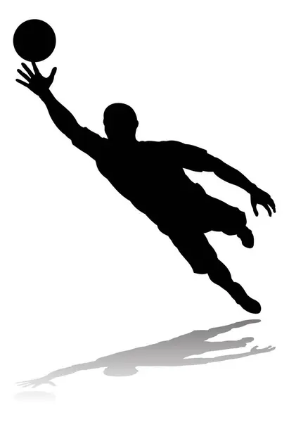 stock vector A soccer or football player in silhouette