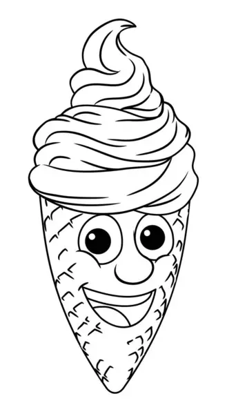 stock vector An ice cream waffle cone cartoon character mascot