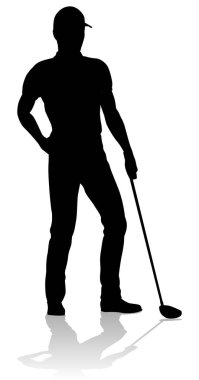 Golf oynayan bir golfçü.