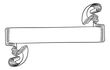 Eski usul ahşap oymalı bir parşömen kurdelesi.