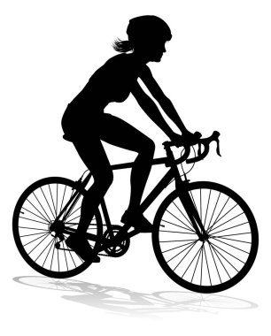 Bisikletçi bisiklete biniyor ve siluette güvenlik kaskı takıyor.