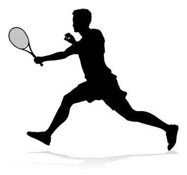 Bir tenis oyuncusu silueti sporcu tasarım elementi