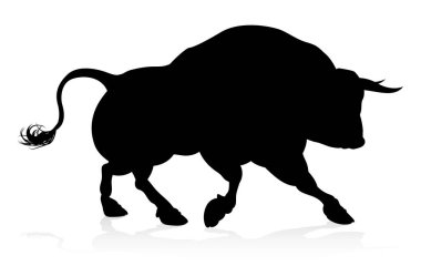 A high quality detailed bull male cow cattle animal silhouette
