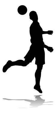 Siluette bir futbol oyuncusu veya futbolcu