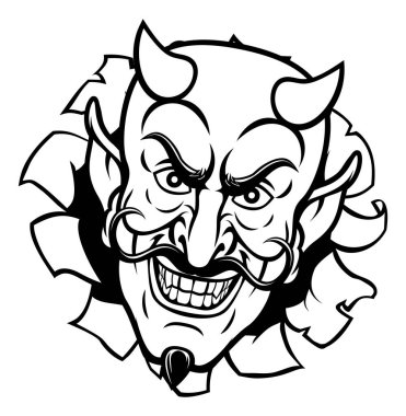 A devil or satan evil mascot cartoon face clipart