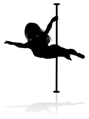 Bir kadın striptizci silüet spor yapıyor.