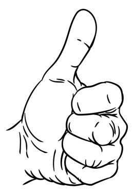 Bir el baş parmak işareti ya da baş parmak uzatılmış ve parmaklar yumrukta.