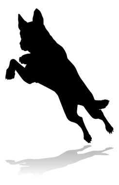 A detailed animal silhouette of a pet dog
