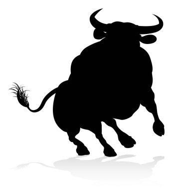 A high quality detailed bull male cow cattle animal silhouette