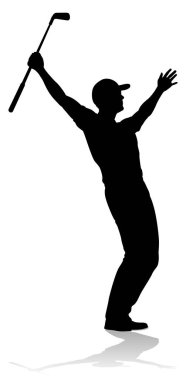 Golf oynayan bir golfçü.