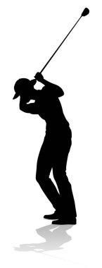 Golf oynayan bir golfçü.