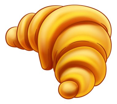 Bir çizgi film kruvasan hamur işi ekmeği çizimi