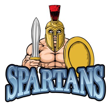 A Spartan or Trojan warrior sports mascot clipart