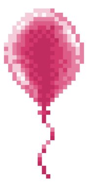 Retro piksel sanatı 8 bit video oyunu tarzında bir balon simgesi.