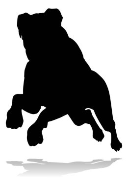 A detailed animal silhouette of a pet dog
