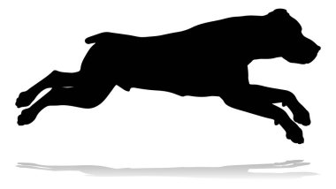 A detailed animal silhouette of a pet dog