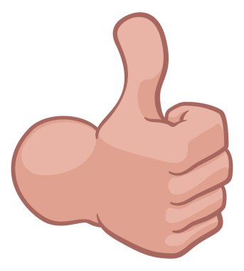 El ikonu ya da çizgi film emojisi baş parmak hareketi yapıyor.