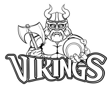 Bir Viking savaşçı gladyatör tenis spor maskotu