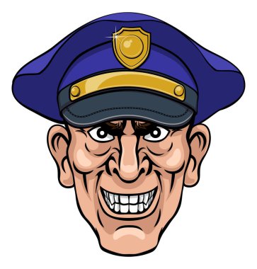 A policeman police officer looking mean and tough cartoon clipart