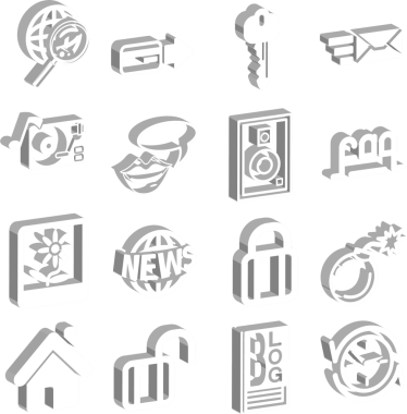 3D Internet web simgesi serisi