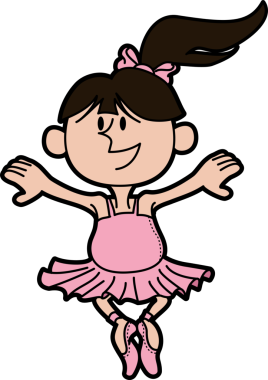 Balerin çizgi film illüstrasyonu