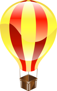 parlak sıcak hava balonu simgesini illüstrasyon