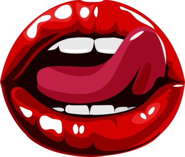 seksi kırmızı dudaklar illüstrasyon yalama