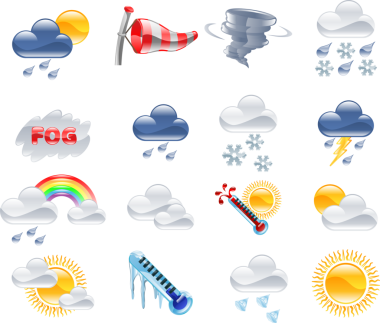 Hava tahmini simgeleri tasarım elementleri