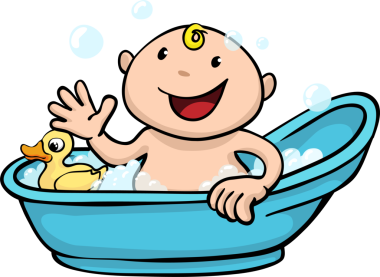 mutlu sevimli bebek Banyo zamanı