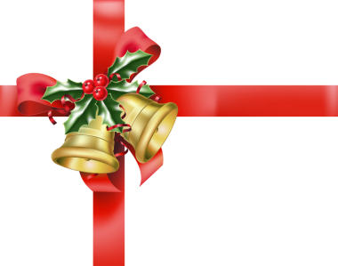 Bir çan ve yay hediyesi.