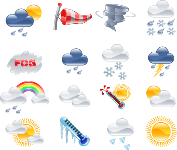 Hava tahmini simgeleri tasarım elementleri